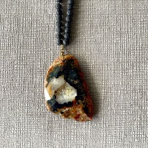 Handmade Necklace.  Beautiful bead detail and stone. NEW